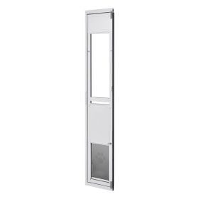 Dog Door for Sliding Glass Door, 75 7/8" to 80 11/16" Adjustable Height, Aluminum Alloy Frame with Flap, Lock Design, for Large-Sized Dogs