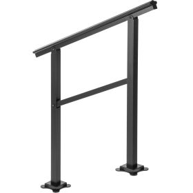 Outdoor Handrail 165LBS Load Handrail Outdoor Stairs Aluminum Stair Handrail 36 x 35" Outdoor Stair Railing Transitional Range from 0 to 30° Stai