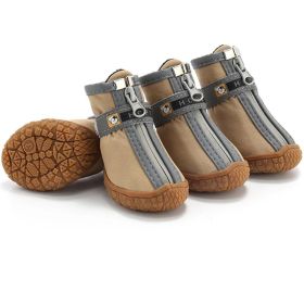Non Slip Dog Shoes Warm Plush Lining Breathable Pet Boots for Paw Protection (Color / Size: YELLOW / 5 Fit width4.5-4.7cm)