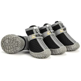 Non Slip Dog Shoes Warm Plush Lining Breathable Pet Boots for Paw Protection (Color / Size: Light Grey / 1 Fit width2.5-2.7cm)