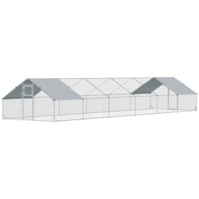 Large Chicken Coop with Waterproof and Anti-UV Cover, Spire Shaped for Outdoor and Yard Farm Use, 39 x 10 x 6.4 (Option: Silver-2050x340x190 mm)